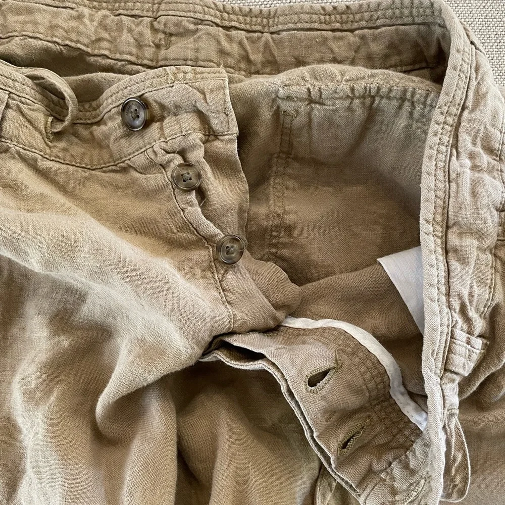 Baird‎ McNutt x MURANO Drawstring Button Fly Linen Trouser in Khaki Size 35